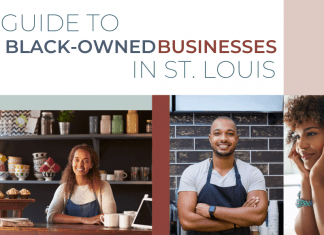 Black business owners with the title, “Guide to Black-owned Businesses in St. Louis"