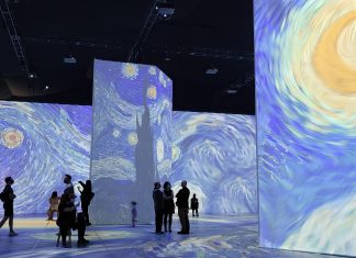 one of the exhibits of a Starry Night at Beyond Van Gogh in St. Louis, MO