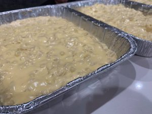 disposable pans of macaroni and cheese remade as a freezer meal