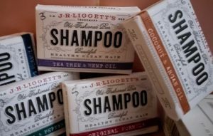 Pile of J.R. Liggett's shampoo bars