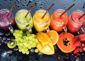 smoothies in all colors of the rainbow to showcase National Smoothie Day
