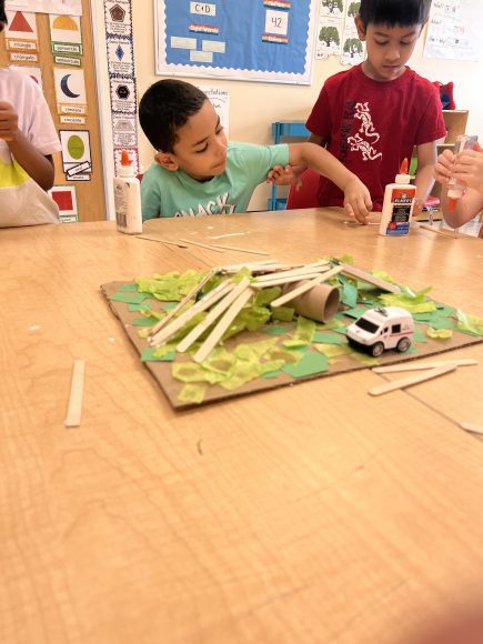 children at school engaging in maker space activities